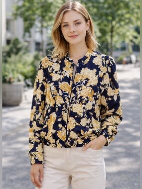 Frank And Oak Floral Patterned Jacket